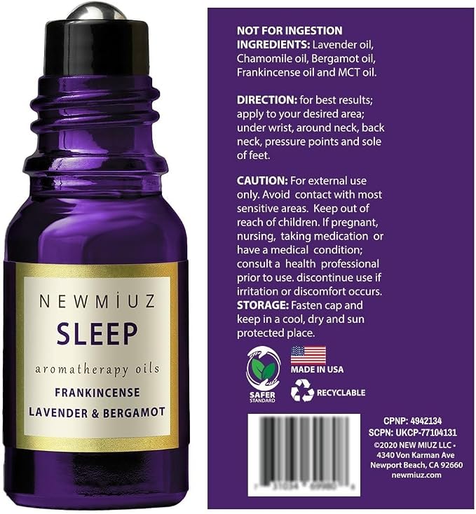 Sleep Well Roll On Essential Oil Anti Stress Calming Aromatherapy Stick Blend Lavender Bergamot Frankincense Destress Relaxation Stress Gift for Women