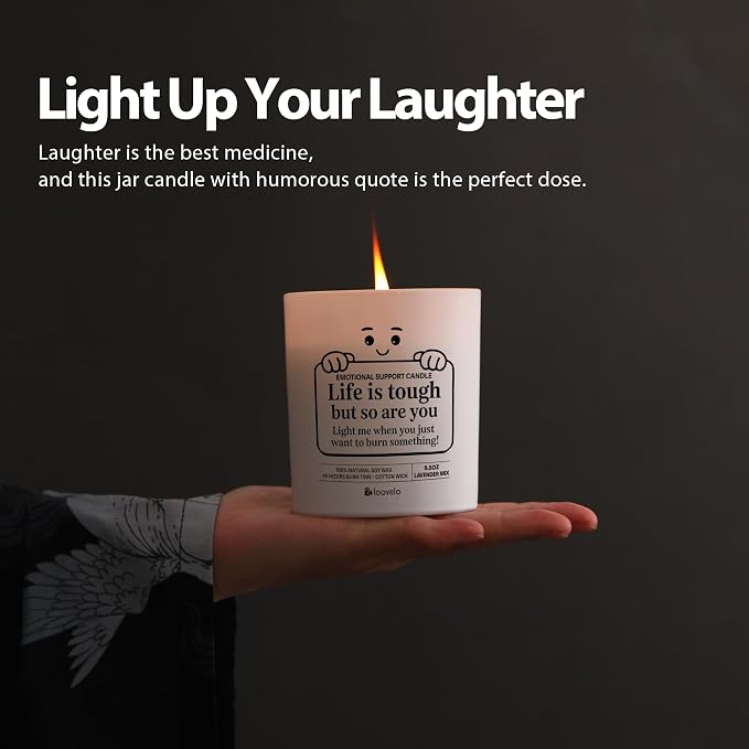 Emotional Support Candle Inspirational Gifts for Friends Motivational Positive Affirmation Cheer Up Gifts Home Office Scented Jar Candles Lavender Scent Soy Wax 9.5 oz