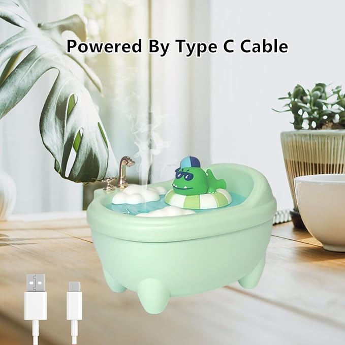 Small Mini Humidifier,Top Fill 340ml Portable Desktop Humidifier Diffuser with Cool Mist,20db Quiet,Easy Clean,7 LED Light, Auto Shut off,for Travel,Plants,Home,Office,Nursery, Women (Pink)