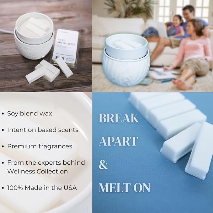 Carolina Open Your Mind Scented Wellness Wax Melts, Wax Melt Warmer Cubes, Long Lasting Scented Wax Warmer Cubes, 4 Pack, 6 Cubes Each - Made in The USA