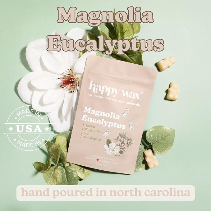 Happy Wax Spring Garden Mix Premium Scented Natural, Non Toxic Soy Wax Melts – 6 Total Oz. of Scented Wax Melts Includes: Carrot Cake, Lilac Petals and Magnolia Eucalyptus