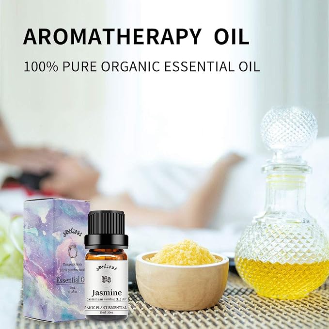 yethious Jasmine Essential Oils for Diffuser & Aromatherapy Pure Jasmine Oil for Skin Organic Jasmine Oils