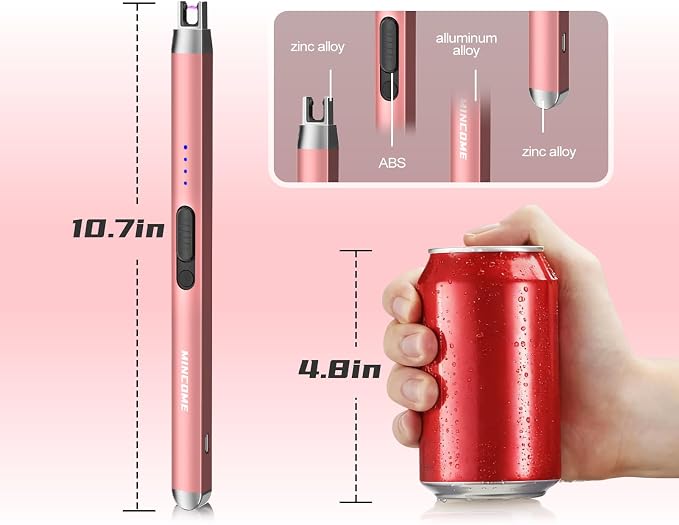 Candle Lighter Electric Rechargeable USB Plasma Arc Lighter with Safety Lock, Windproof Flameless Long Matches Lighters for Candle,Grill,BBQ,Camping,Gas Stove