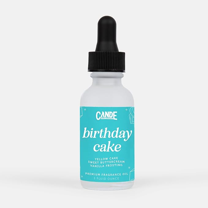 CANDECraftCo 1 Fl oz Fragrance Oils for Aromatherapy, Essential Oils for Home Diffusers, DIY Candle and Soap Making, DIY Scented Products (1 oz, Birthday Cake)