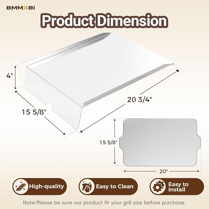 BAC012 Heat Baffle and 6-Pack Grease Drip Tray Liners Kit for Traeger Pro 22 Series, Pro 575 Pellet Grills, Drip Pan Replacement for Traeger Drip Tray Liners BAC012 BCA070 BBQ07C BBQ07E, BAC507