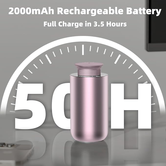 2026 Upgraded Rechargeable Waterless Car Scent Diffuser Kit, Includes 2 Premium Oils, Auto On/Off, 4 Mist Levels & Timers, Portable Aromatherapy Diffuser for Hotel,Home,Room,Studio,Office - Rose Gold