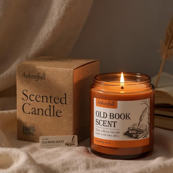 Scented Candles Gifts for Book Lovers,Soy Wax Candles,Inspired Gift Ideas for Readers,Women, Bookworm, Librarian, Men, Friend
