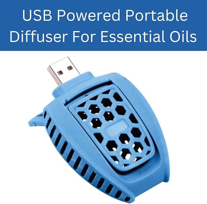 Mini Oil Diffuser USB Powered Essential Oil Car Diffuser. Small Diffuser. Use As Travel Diffuser, Desk Diffuser for Office Home. Mini Diffuser Essential Oil Car Freshener with Two Pads. Colors Vary