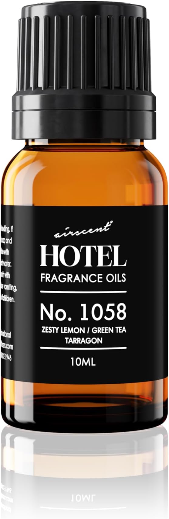 AirScent Hotel Diffuser Oil No. 1058 - Shiso Tea Inspired - Lemon Green Tea Tarragon - Fragrance Oil for Ultrasonic and Waterless Diffusers and Crafting - 10 mL, 0.34 fl oz Glass Bottle