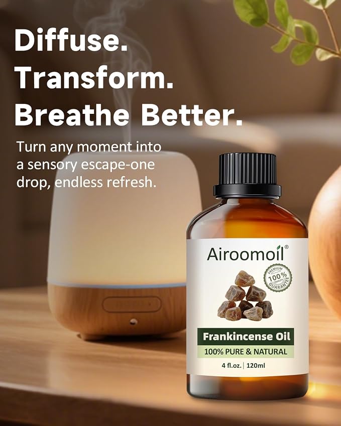 Frankincense Essential Oil 4 fl oz – 100% Pure for Diffuser, Large Value Size for Everyday Home Aromatherapy, DIY Candles, Soap Making, Massage Dilution – Warm Resinous Scent