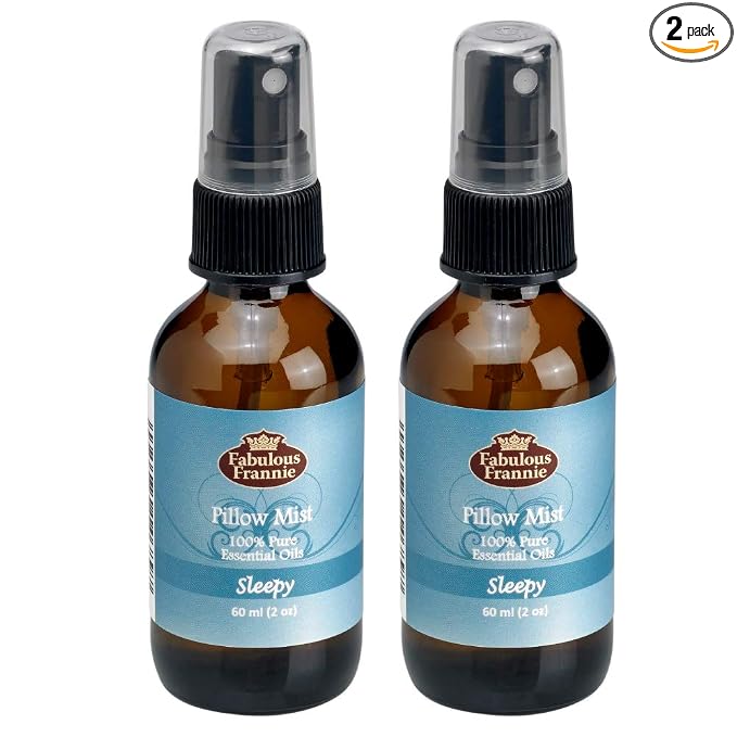 Fabulous Frannie Sleep Essential Oil Pillow or Room Mist A Perfect Blend of Lavender, Vetiver, Marjoram and Chamomile Pure Essential Oils 2oz Each 2pk