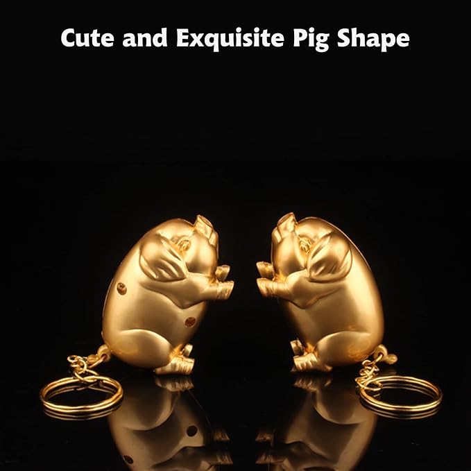 Creative Golden Pig Torch Lighter - Portable Gas Lighter with Adjustable Soft Flame, Refillable Butane for Outdoor & Indoor Use