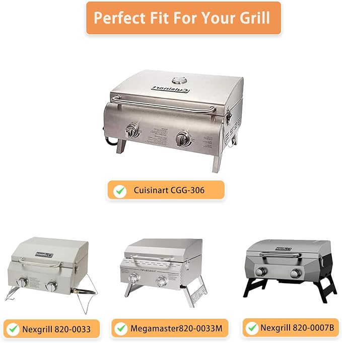 Grill Replacement Parts for Cuisinart CGG-306, Nexgrill 820-0033 820-0015 820-0007,820-0007G, Megamaster 820-0033M, 820-0007B, Flame Tamer 306-20133 306-20087 820-0033-05, 2 Pack Heat Plate