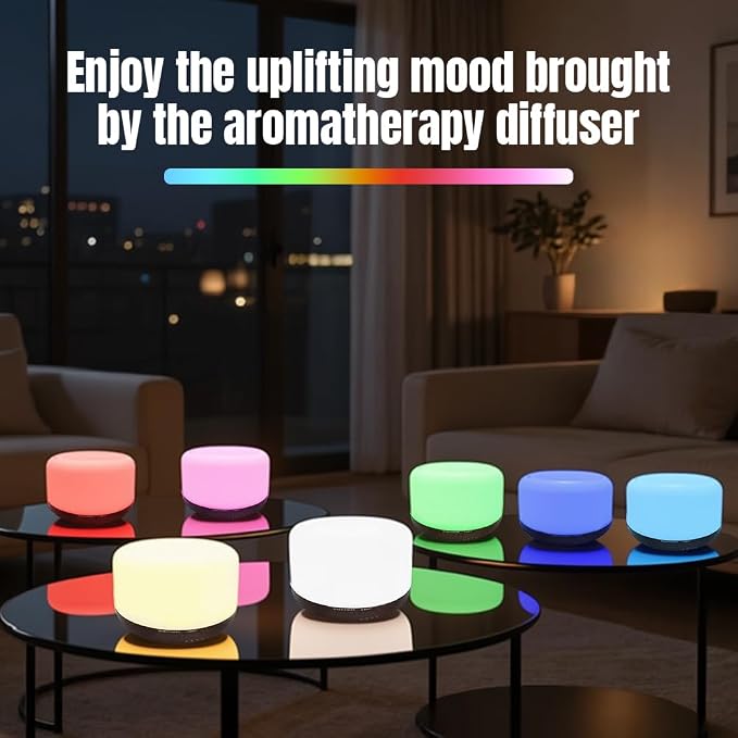 Essential Oil Diffuser for Home & Travel,300ml USB Portable Bedroom Aromatherapy Diffuser with Storage Bag,Quiet for Bedroom,7 Color LED Lights&Auto Shut-Off(Travel Model)
