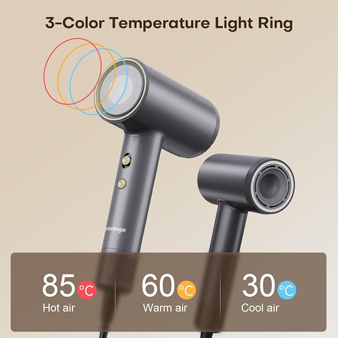 Hair Dryer High Speed with 110000 RPM Professional Blow Dryer, 200M Negative Ionic Hair Dryers for Women, Fast Drying Lightweight & Quiet, 4 Heat Modes & 2 Speeds for Home, Travel & Salon