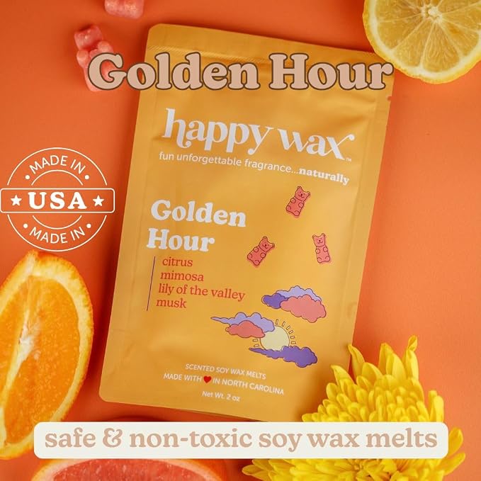 Happy Wax Fresh Spring Day Mix Premium Scented Natural, Non Toxic Soy Wax Melts – 6 Total Oz. of Scented Wax Melts Includes: Wildflower Meadow, Rain-Kissed Cobblestone and Golden Hour