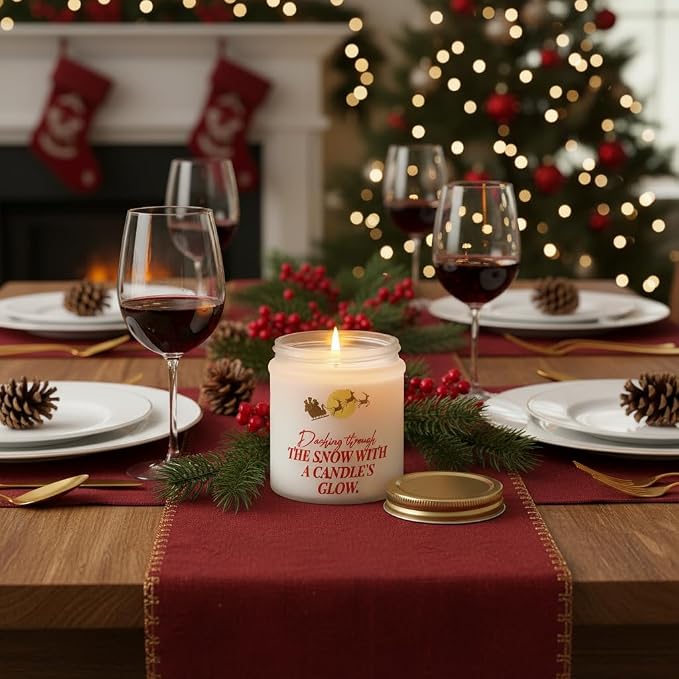 10 oz Holiday Cheer Scented Candles, Gift for Family, Gifts for Mom and Dad, Bestie BBF Gift 50 Hours Long-Lasting Burn Time