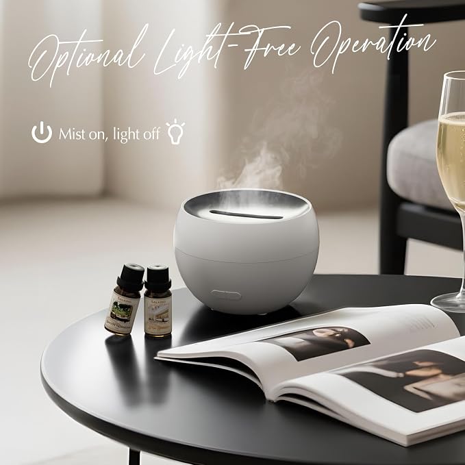 SALKING Essential Oil Diffuser, Fireplace Fire Flame Aromatherapy Diffuser, 150ml Ultrasonic Cool Mist Humidifier, Scent Aroma Diffuser with Auto-Off Function for Home, Room (White)