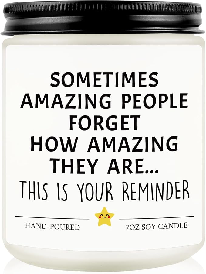 Thank You Gifts, Inspirational Gift for Women Men, Relaxing Stress Relief, You are Amazing Awesome Candle, Birthday Encouragement Appreciation Graduation Present for Friend Sister, Teacher Gifts