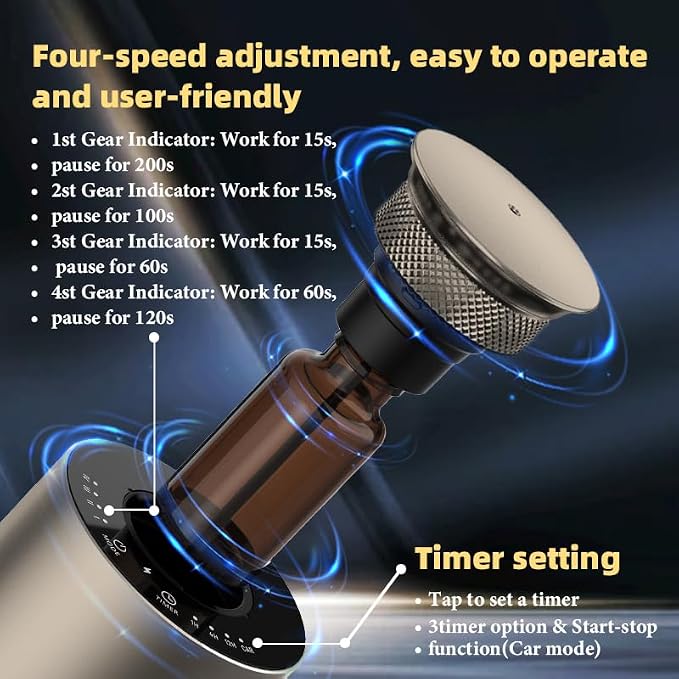 2026 Upgraded Rechargeable Waterless Car Scent Diffuser Kit, Includes 2 Premium Oils, Auto On/Off, 4 Mist Levels & Timers, Portable Aromatherapy Diffuser for Hotel,Home,Room,Studio,Office - Gold