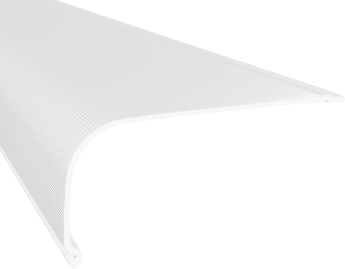 KASTLITE Curved Under Cabinet Light Cover Replacement | White Ribbed Acrylic Undercabinet Lens Diffuser | 33"L x 2-7/8"W x 1-3/8"H | Filters Under Counter Lights for Kitchen Bathroom Vanity | Shape F