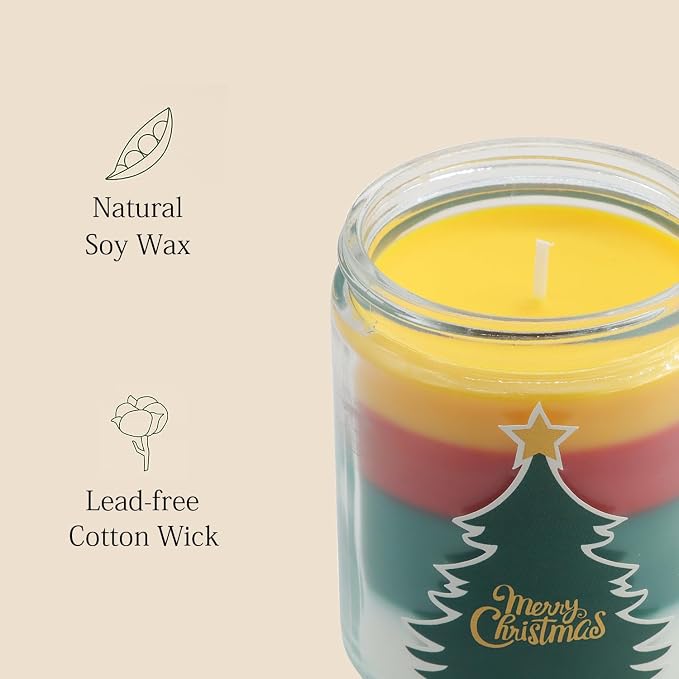 Christmas Candles - Christmas Gifts for Women, Aromatherapy Candle for Home Scented, Natural Soy Wax Pine Scented Candles