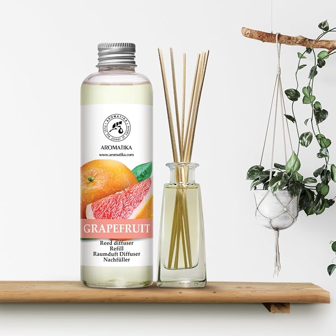 Reed Diffuser Oil Refill Grapefruit 6.8 Fl Oz (200ml) - Intensive & Long Fragrance for Room - Lasting Natural Room Scent - Refill for Office - Boutique - Restaurant - Aromatherapy