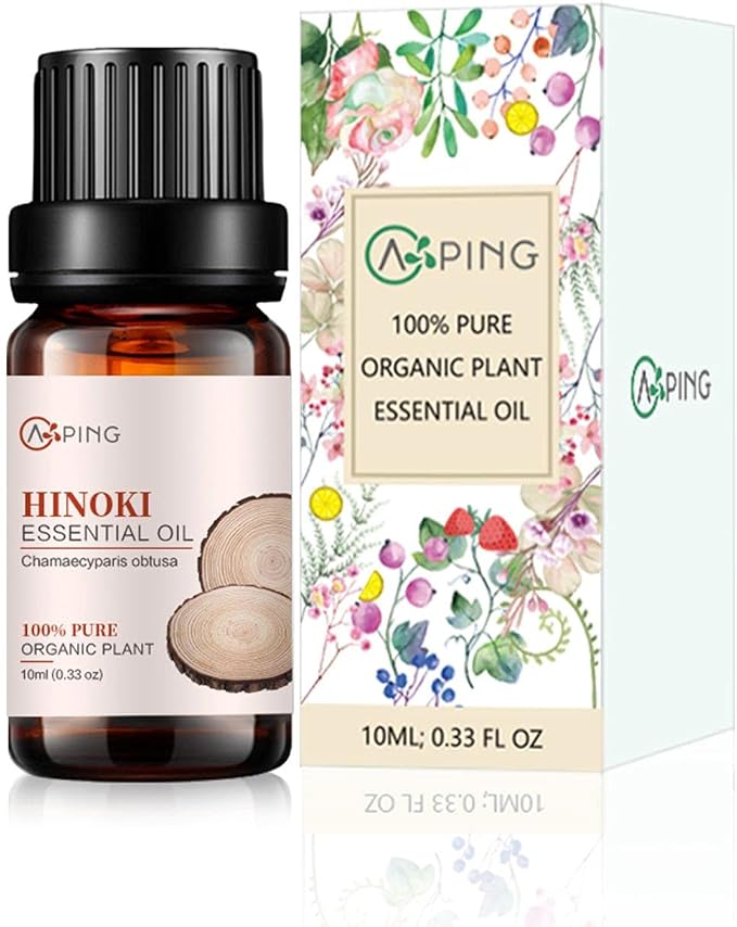 Hinoki Essential Oil - 100% Pure Organic Natural Plant (Chamaecyparis obtusa) Hinoki Oil for Diffuser, Aroma, Spa, Massage, Yoga, Perfume, 0.33oz