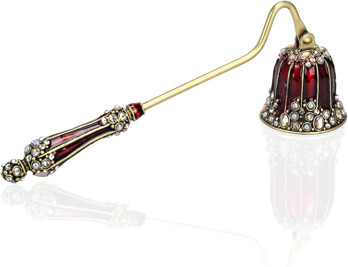 Vintage Candle Snuffer Decorative Royal-Style Candle Flame Extinguisher Tool to Put Out Candle Flame Safely and Stylishly, 7.2 x 2.75 x 1.55 Inches (Red)