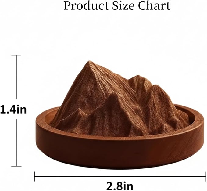 Passive Essential Oil Diffuser Wood Petal-Like, Small Portable Aromatherapy Diffuser Layered, Mini No-Electric Natural Boho Walnut Accent for Car, Desk, Rooms, Home, Office (Mountain-Like)