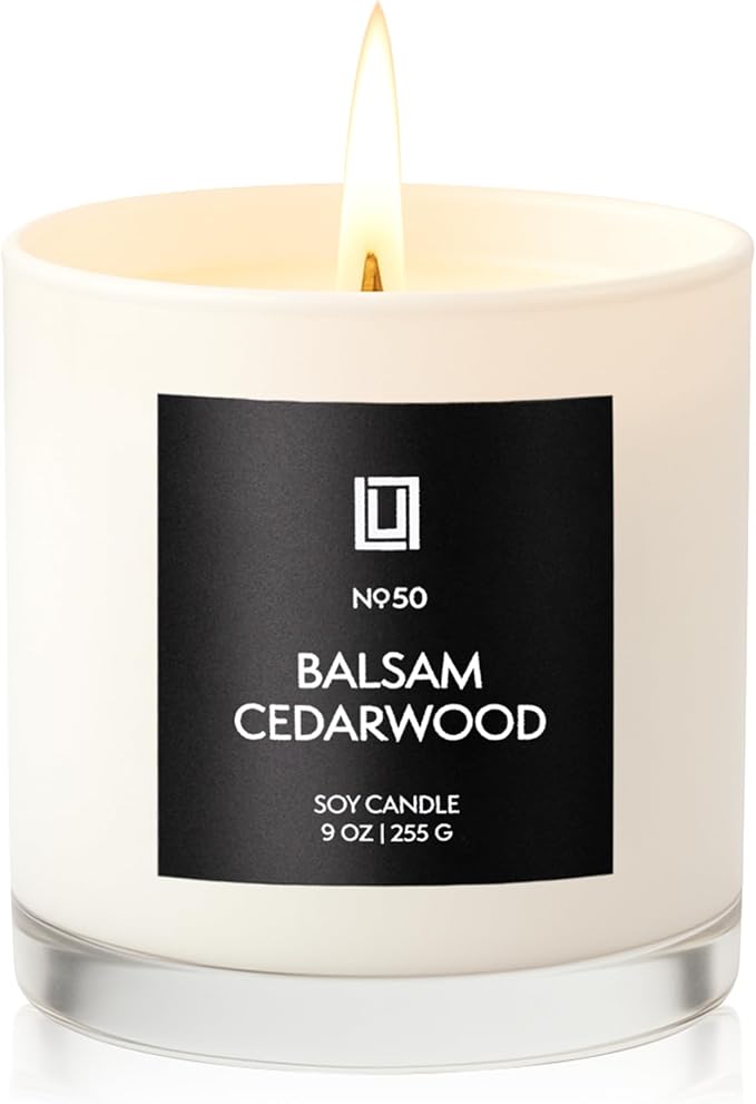 Lulu Candles | Balsam & Cedarwood | Smells Like Fresh Fir | Luxury Scented Soy Jar Candle | Hand Poured in The USA | Highly Scented Long Lasting (9 Oz.)