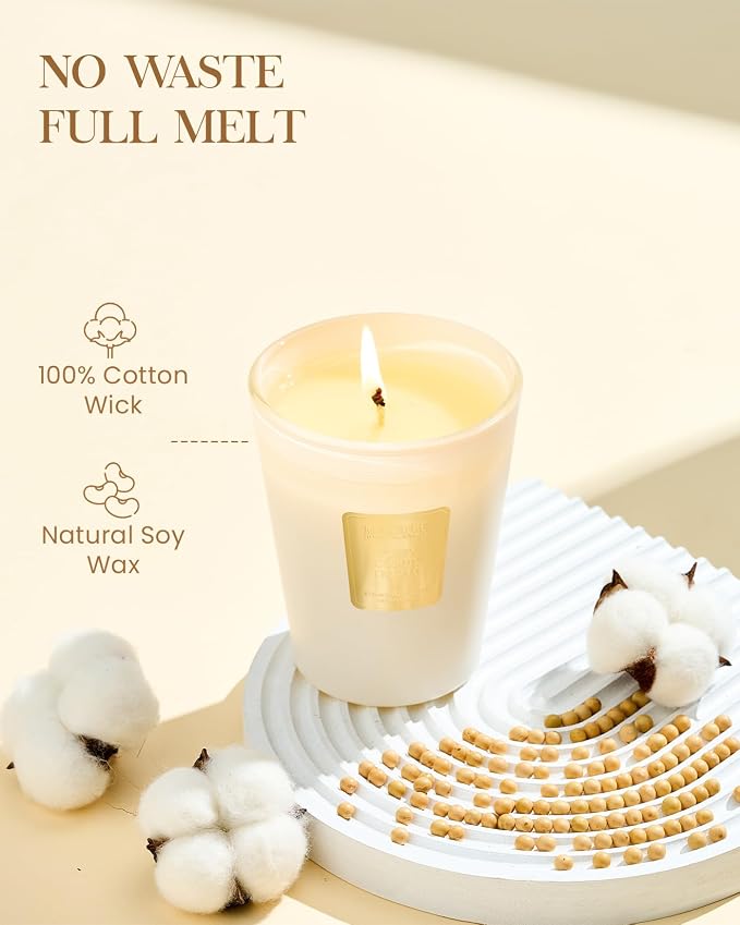 M&SENSE Puffy Cloud Dream Soy Candle, 14.1oz 60H Long Lasting, Aromatherapy Candle for Nursery Calm Home Decor Housewarming Gifts
