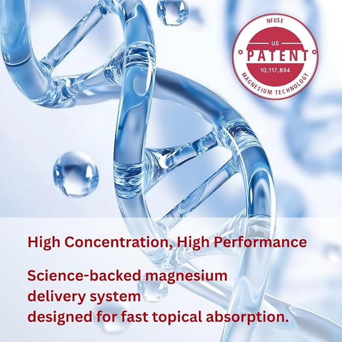 nfuse Magnesium Roll-On Deodorant - Natural, Aluminum-Free - Patented Magnesium Delivery Technology - Citrus Essential Oils (Energize and Uplift)