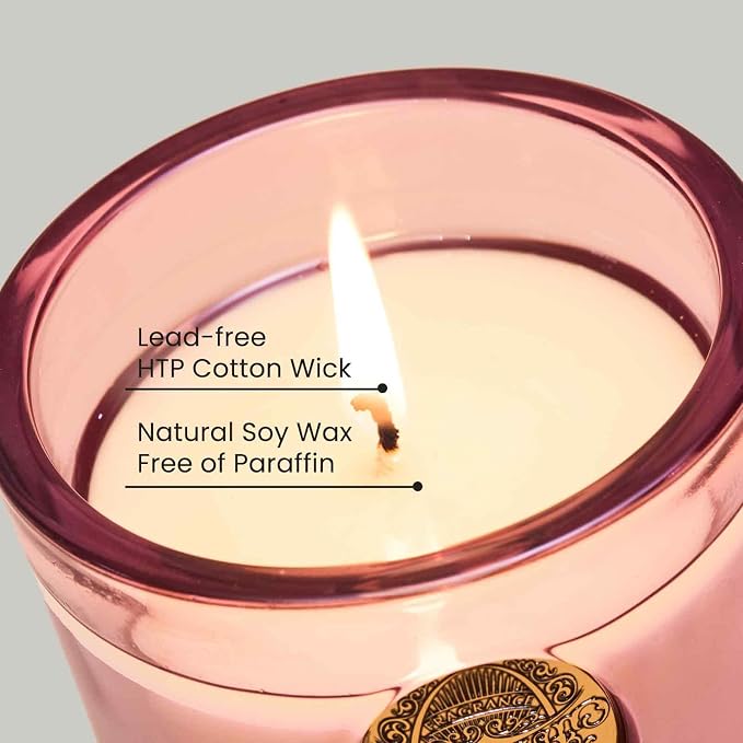 M&SENSE Natural Soy Candle | Saltwater Rose & Pink | 9.2 oz, 50H Burn Time | Candle Gift for Her | Scented Candle for Valentine’s Day