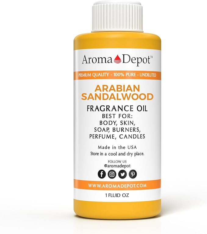 1oz. Arabian Sandalwood Fragrance Oil I Perfume I Skin Oil I Scented Oil. DIY Projects Such as Candles, Bath Bombs, Body Butters, Creams & Lotions. for Diffuser, Burners, or Warmers.