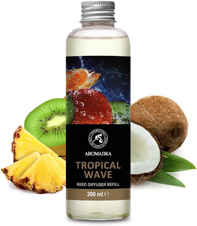 Tropical Wave Refill Reed Diffuser 6.8 Fl Oz - Room Diffuser Refill - Home Fragrance - Room Freshener - Fresh and Long Lasting Fragrance