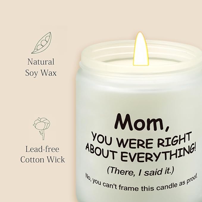 Lihome Mothers Day Gifts for Mom from Daughter Son, Funny Mother's Day, Birthday, Thanksgiving, Christmas Gifts, Vanilla Coconut Candles