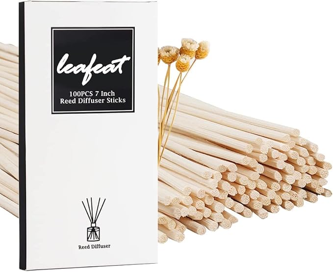 100 Pack Reed Diffuser,7 Inch Aromatherapy Diffuser Sticks-Natural Rattan Wood Reed Diffuser Sticks for Home Office Spa and Bed Room
