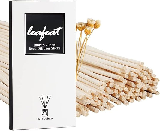 100 Pack Reed Diffuser,7 Inch Aromatherapy Diffuser Sticks-Natural Rattan Wood Reed Diffuser Sticks for Home Office Spa and Bed Room