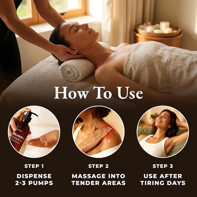 Gya Labs Relaxing Massage Oil - 6.76 Fl Oz - Massage Oil For Deep Relaxation And Daily Wellness - Fast-Absorbing And Non-Greasy Formula, Non-Gmo And Cruelty-Free