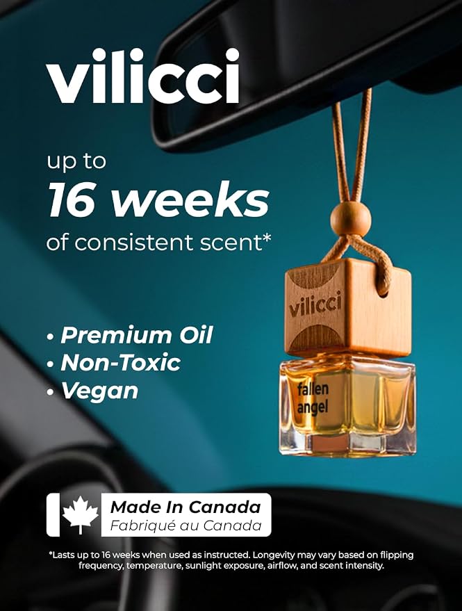 Vilicci Fallen Angel Car Air Freshener – Long Lasting Car Diffuser | Vegan & Cruelty-Free Oil Ingredients | Refreshing & Odor Eliminating Car Perfume | Lasts up to 120 Days