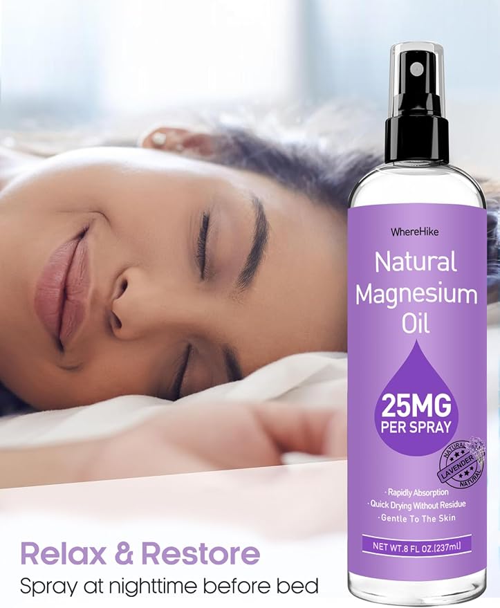 Stilip Magnesium Spray, Pure Magnesium Oil Spray for Feet,Ideal Gift for Muscle Relaxation&Better Sleep,Rapid Absorption,Quick Drying Without Residue-Lavender