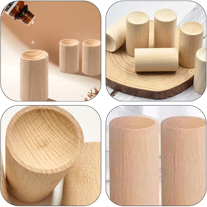 6 Counts Charcoal Wooden Diffuser, Best Hand-Crafted Wick Essential Oil Diffuser with Continuous Scent Release Closets Shoe Storage Cars and saunas