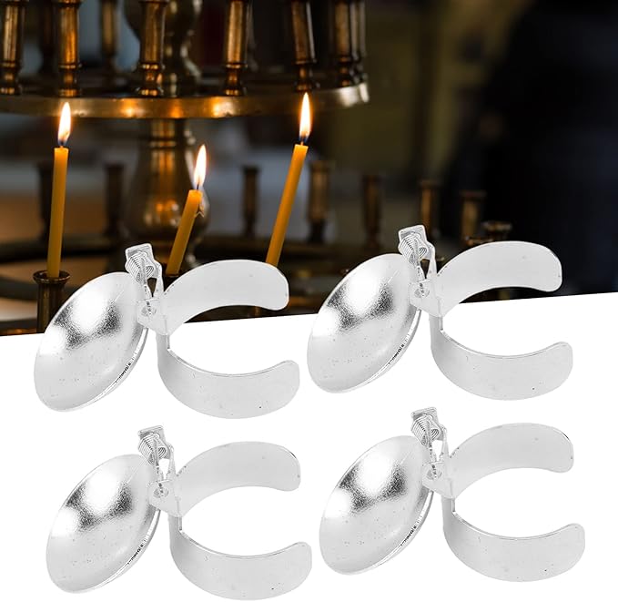Horoper Candle Snuffer, 4 Pcs Automatic Candle Wick Snuffer Stopper, Candle Extinguisher , Candle Snuffer Clip On Kit for Candle Lovers Gold and Silver(Silver)