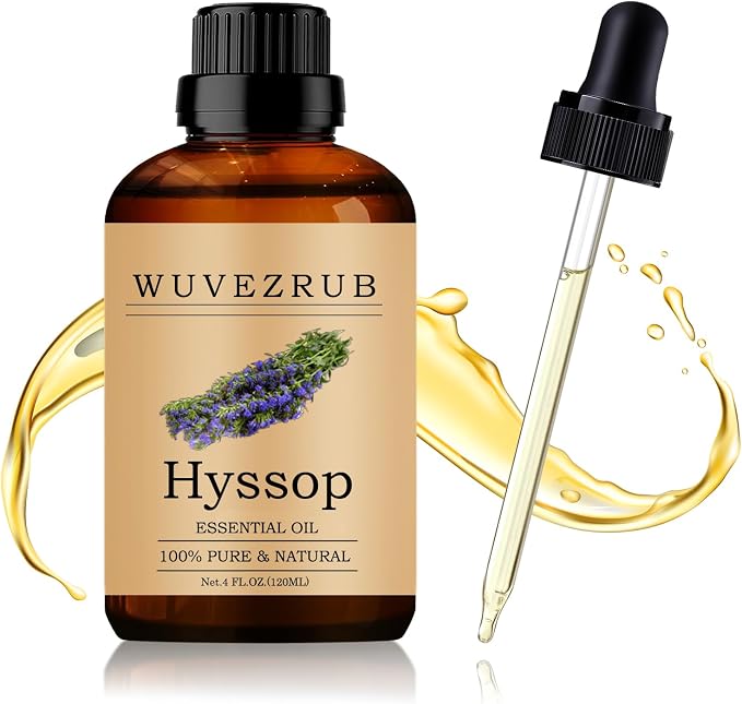 Hyssop Essential Oil 120ML - 100% Pure and Natural Oils for Aromatherapy Diffuser - 4 Fl Oz/Hyssop