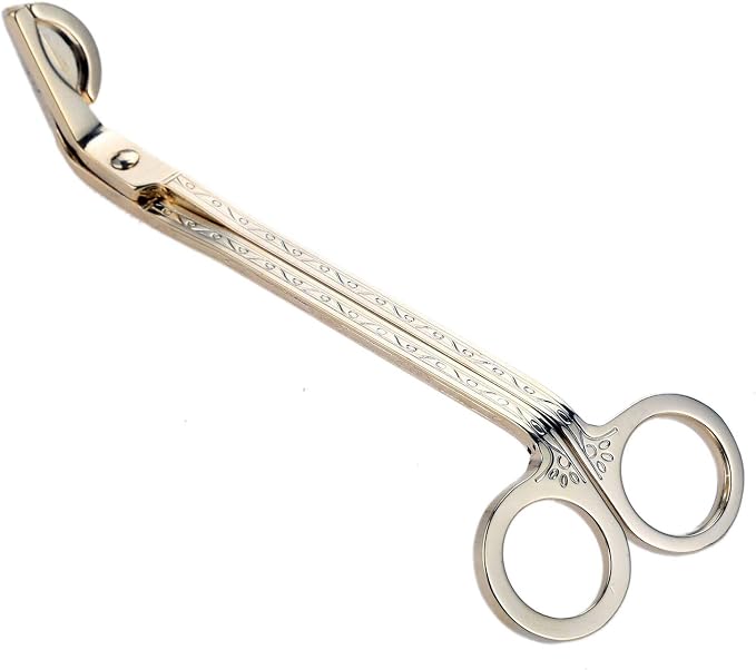 MUXSAM Candle Wick Trimmer, Candle Wick Cutter, Candle Scissors Cutter, 1-Pack Stainless Steel Wick Clipper Scissor Candle Tool for Trim Wick to Burn, Reduces Soot (Gold)