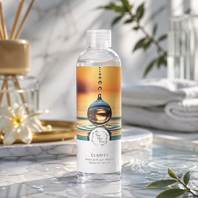 Reed Diffuser Refill Azure Blue Leaf Fresh Scent - 200ml (6.76 fl.oz) Essential Oil for Office Bedroom Natural Home Fragrance