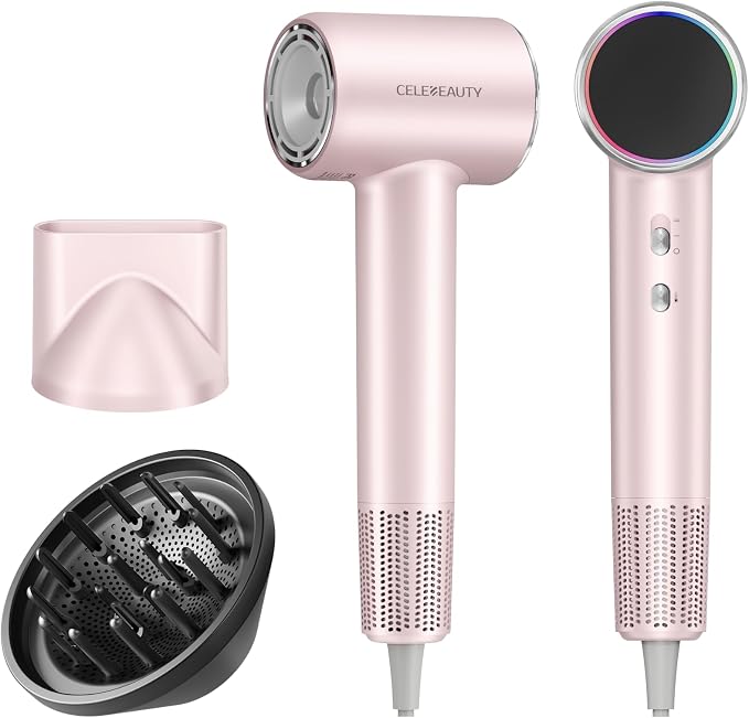 Hair Dryer Blow Dryer with Magnetic Diffuser & Nozzle, 110000 RPM Brushless Motor Ionic Hairdryer for Fast Drying & Frizz Control, Lightweight Low Noise Blowdryer for Home Travel Salon, All Hair Types