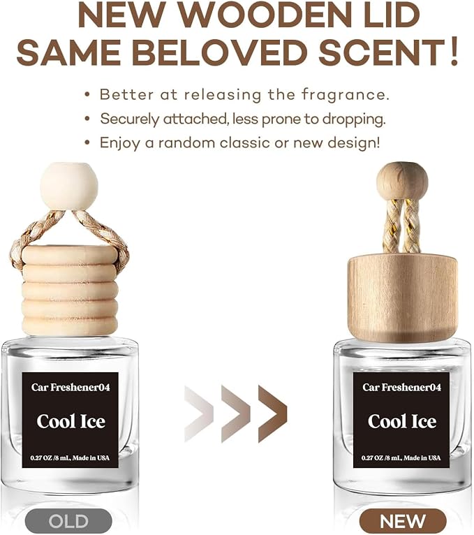 C Classy Hanging Car Air Freshener 2 Pack, Glass Bottle Diffuser, Long-Lasting Fragrance, Cute Car Accessories for Women & Men, Made in USA