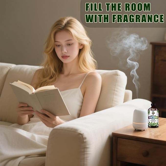 Tea Tree Essential Oil, Tea Tree Oils, for Diffuser, Cleaning, DIY Candles, Soap, Humidifier, Home, Gift, Essential Oil, GV77ZF Tea Tree Fragrance Oil - 4 fl oz (120 ml)